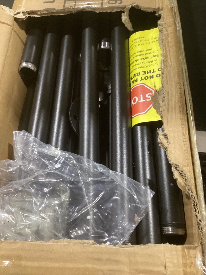 Condition photo showing Good Condition for industrial pipe clothing rack wall mount, black pipe clothes rack with 6 hanging rods, heavy duty pipe clothing rack for laundry room, closet systems for walk in closets black 6 rod