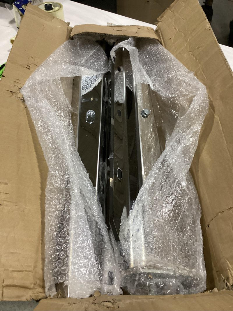 Condition photo showing As Is for 1 1/8" bolt tapered mud flap hangers for semi trucks mudflap hangers for semi mud flaps holder mount with reflective strip sticker 30" length 1 1/8" bolt spacing