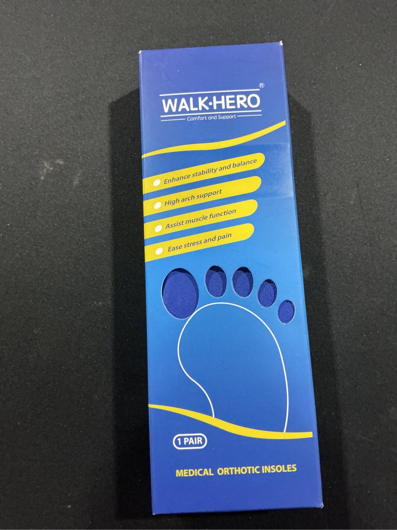 Condition photo showing Good Condition for Walkhero Orthotic Insoles for Plantar Fasciitis, High Arch Support Inserts, Everyday Comfort and Support for Work Boots and Casual Shoes (Mens 8-8 1/2 | Womens 10-10 1/2 Blue) Mens 8 - 8 1/2 | Womens 10 - 10 1/2 Blue