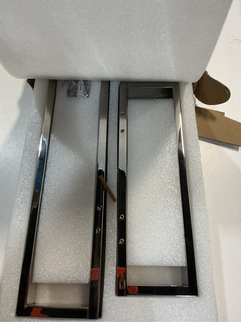 Condition photo showing New/Like New for TNOMS 4-Pieces Bathroom Hardware Set, Polished Chrome Towel Bar Set, Wall Mounted Stainless Steel Bathroom Hardware Accessories Set, 23.6 inch