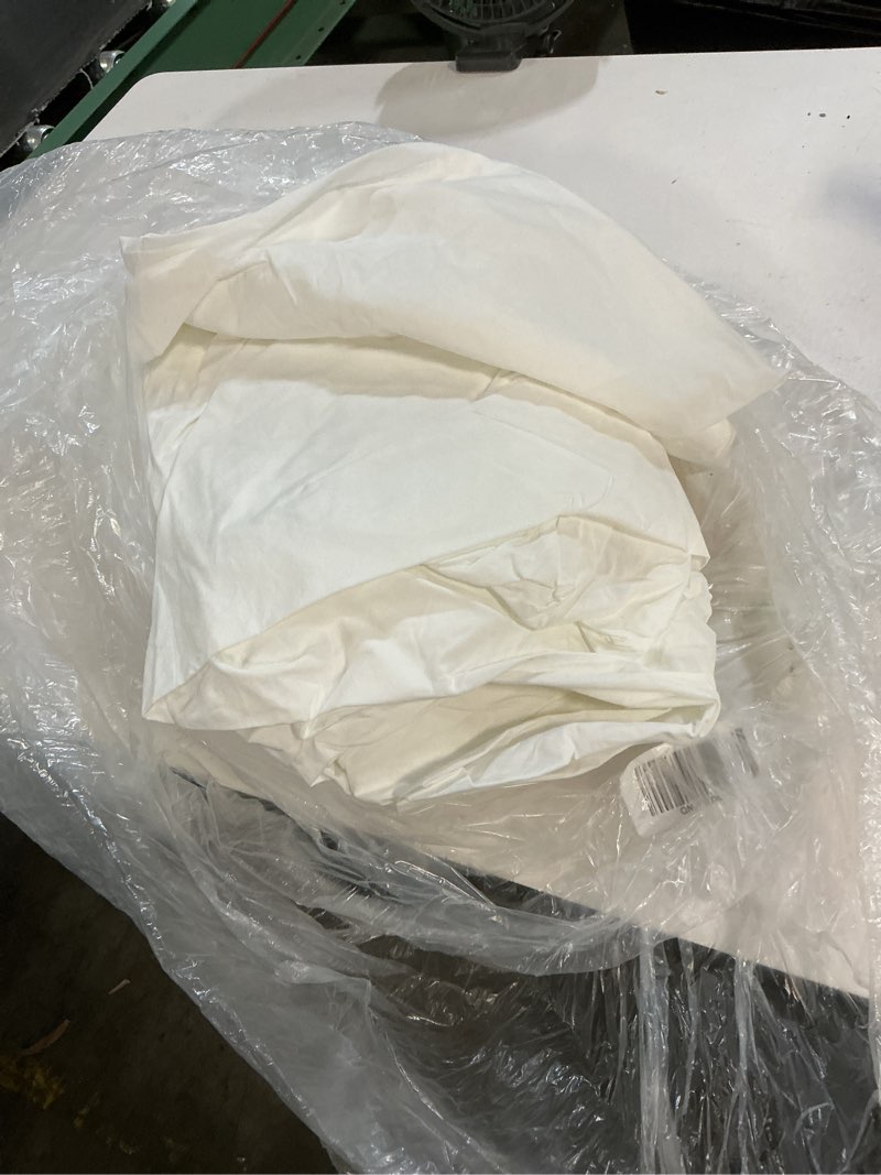 Condition photo showing As Is for quince organic crisp percale sheet set, cal king, white
