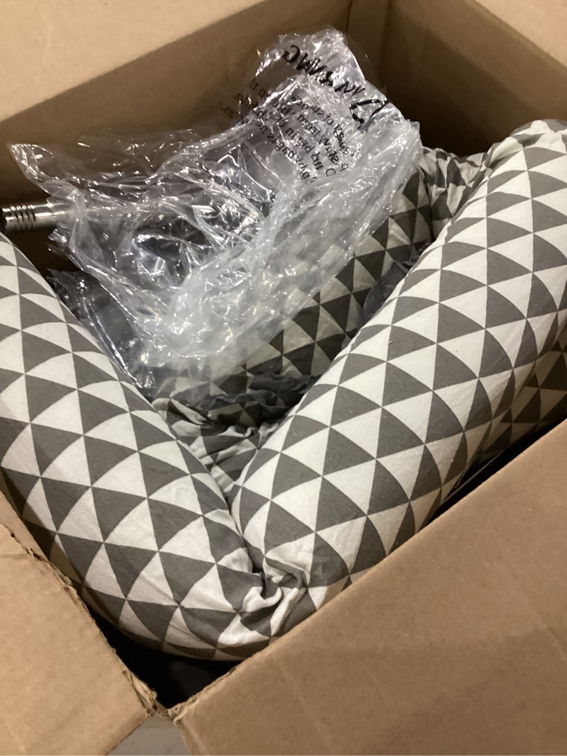 Condition photo showing As Is for kuntrust orthopedic dog bed for medium dogs?u-shaped bolster ?up to 100 lbs | 6-sided design?elevated dog bed?breathable fabric, dual-layer cotton, stainless steel frame, anti-slip feet