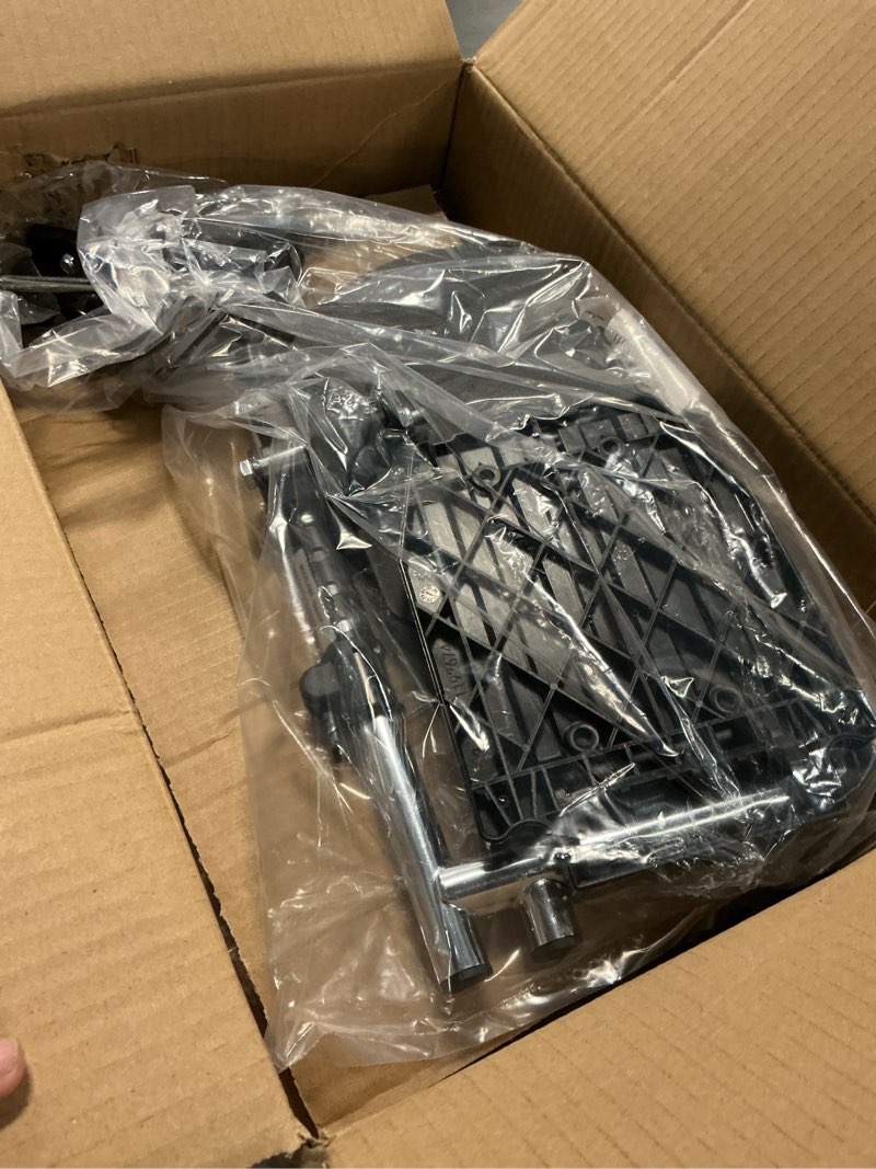Condition photo showing As Is for invacare wheelchair elevating legrest with padded calf pads, footrest with swing away function, adjustable length, tool-free installation, designed for invacare wheelchair padded composite legrests