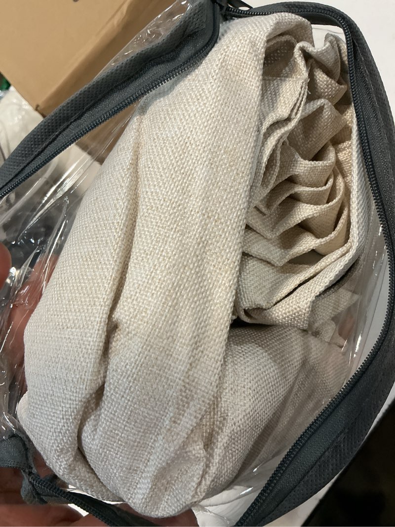 Condition photo showing Good Condition for 100% blackout shield linen blackout curtains for bedroom 84 inches long, back tab/rod pocket living room drapes, thermal insulated blackout curtains 2 panels set, 50" w x 84" l, cream cream 50"w x 84"l (pack of 2)