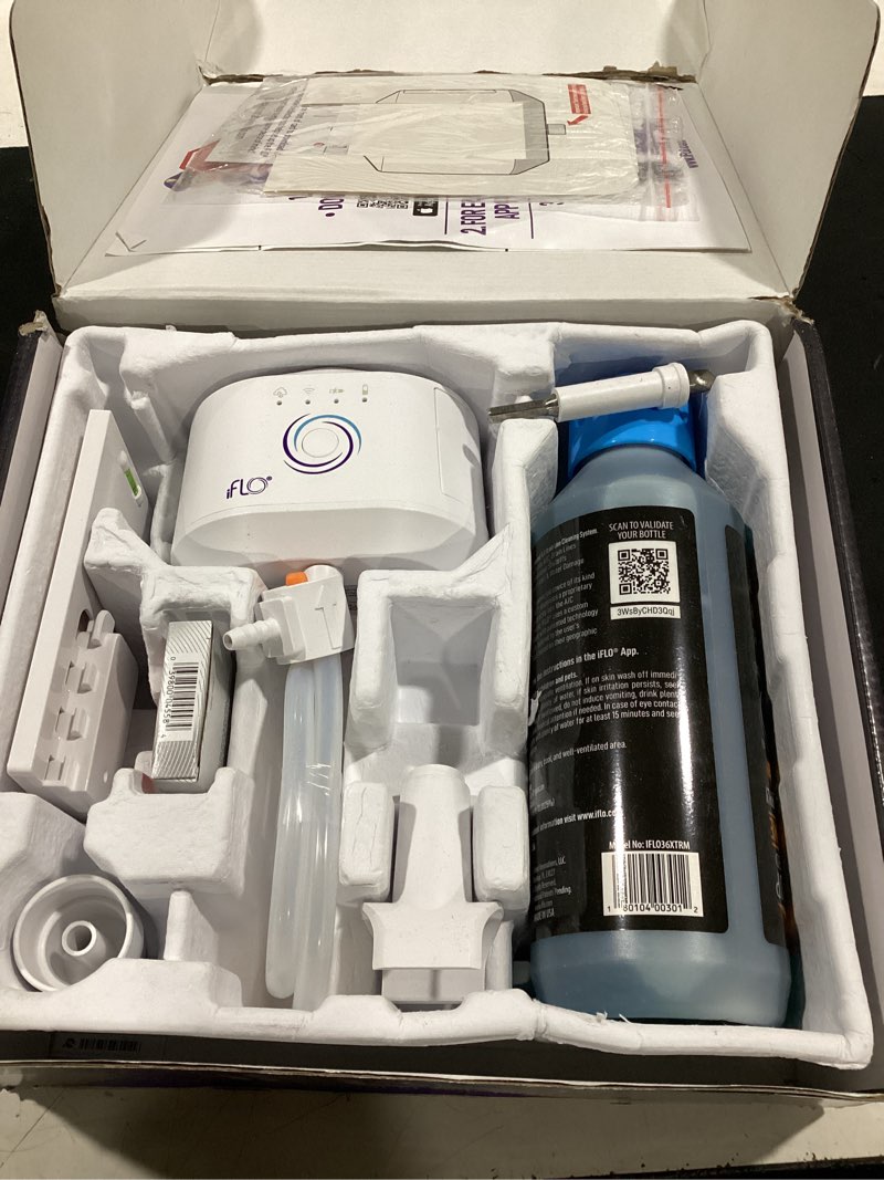 Condition photo showing Good Condition for iflo® smart a/c drain line and drain pan cleaner for hvac system, clog-free, easy installation & app-controlled air conditioner maintenance, includes 36oz cleaner cartridge concentrate, 6 month supply iflo kit w/ 6-month cartridge