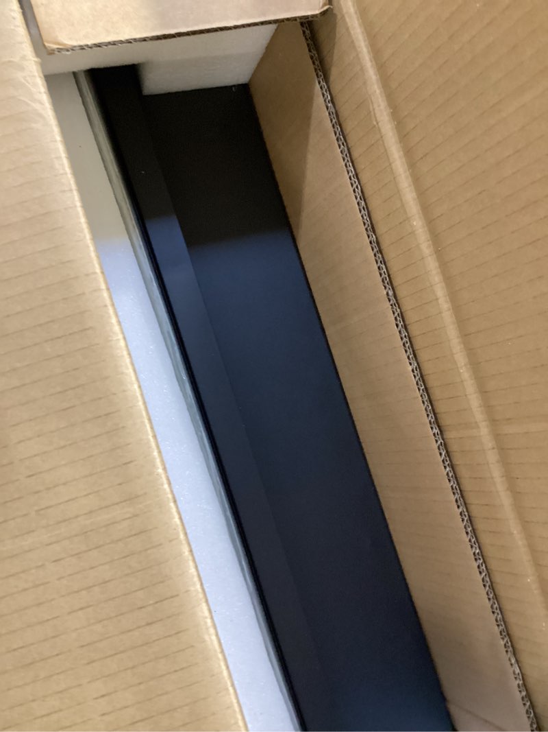 Condition photo showing As Is for Black Bathroom Medicine Cabinet with Beveled Edge Mirrored Door 24 x 30 inch, Recessed or Surface Mount, with Adjustable Glass Shelves Matte Black 24x30 inch Beveled Edge Mirror