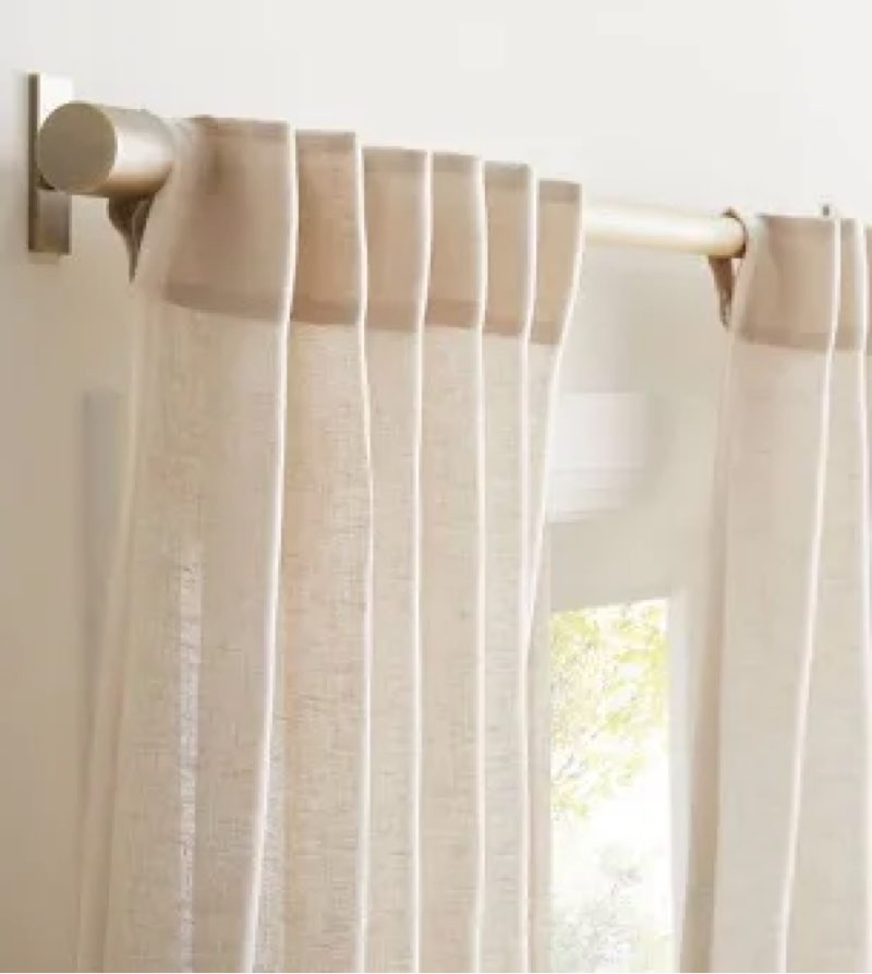 european linen sheer curtain 48”x96”