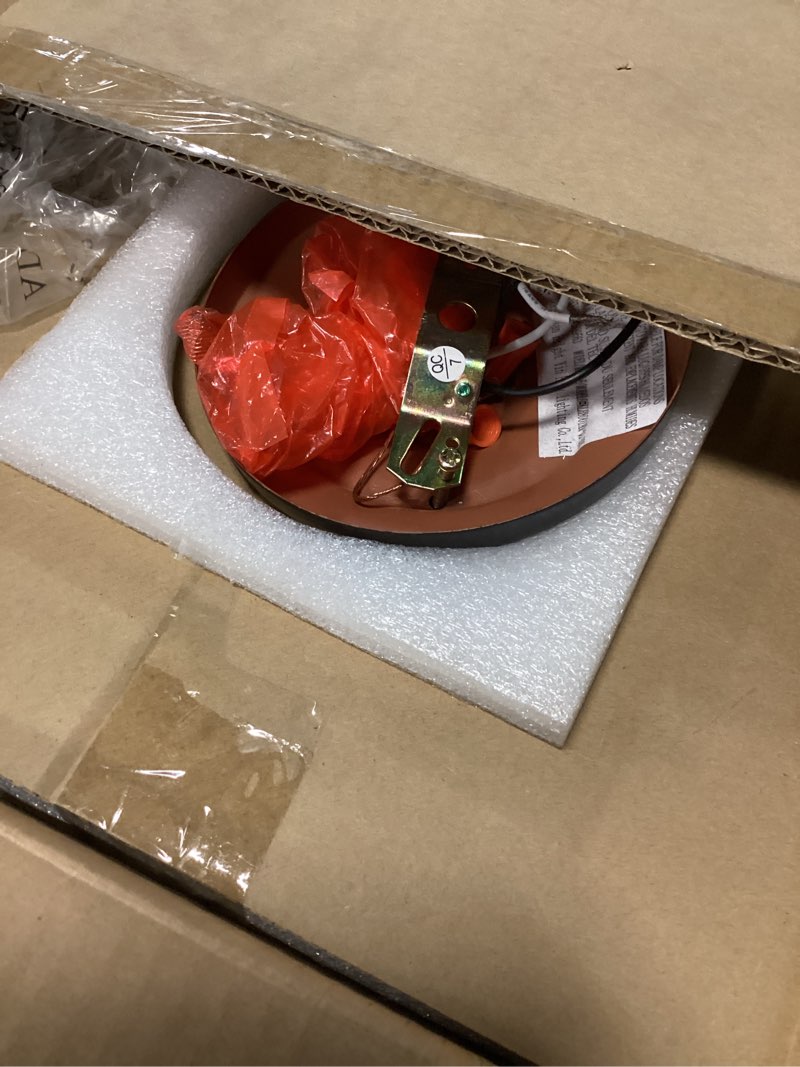 Condition photo showing As Is for does not work allen + roth hensley 1-light 10-in matte bronze semi flush mount light