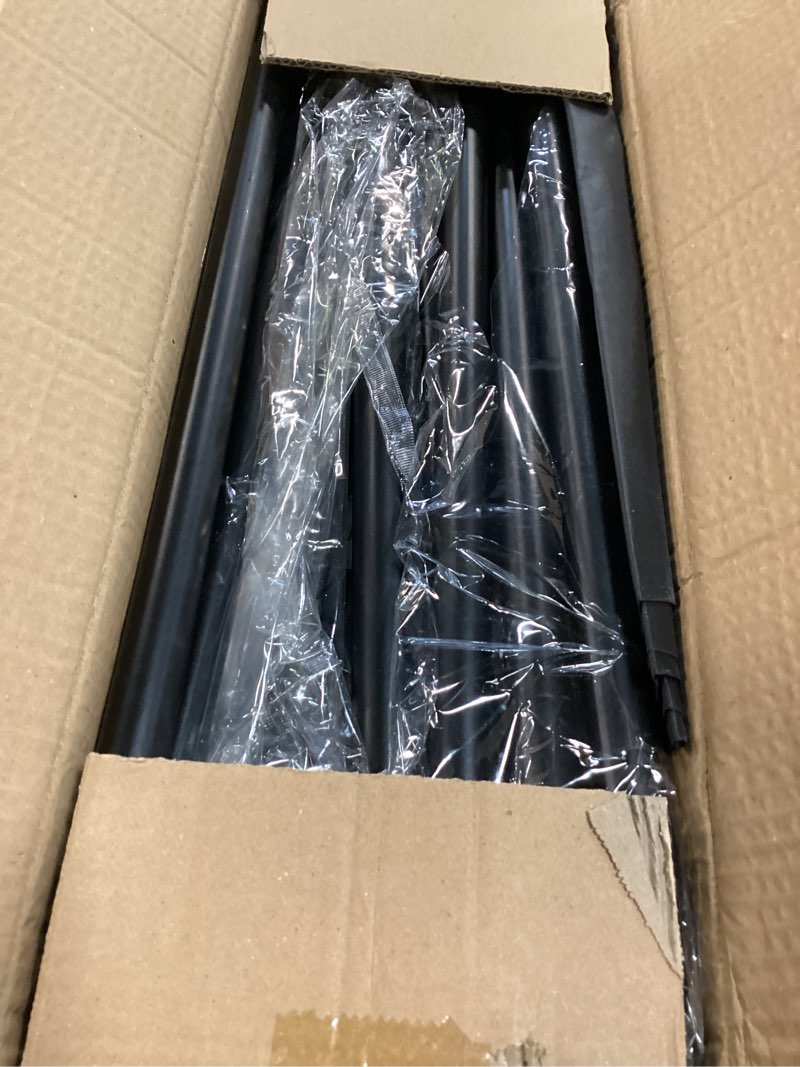 Condition photo showing New/Like New for over the table rod stand with clamps adjustable 31-110 in length 31-64 in height black table balloon arch hanging stand with storage bag for valentines day wedding birthday party decoration