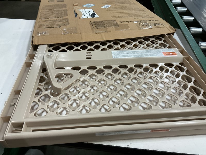 Condition photo showing Good Condition for toddleroo by north states - supergate secure baby gate: plastic pressure mount baby gate for doors & hallways, adjustable indoor safety gate, made in usa, 26 to 42 inches wide, 26 inches tall, sand