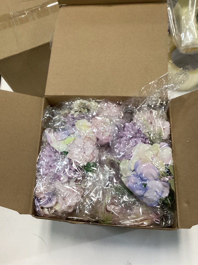Condition photo showing New/Like New for Tigeen Artificial Flowers Artificial Peonies Silk Flowers Faux Peony Fake Peony Silk Hydrangea Bouquet for Wedding Table Centerpiece Floral Vase Decor(Light Purple,12 Bundles) Light Purple 12