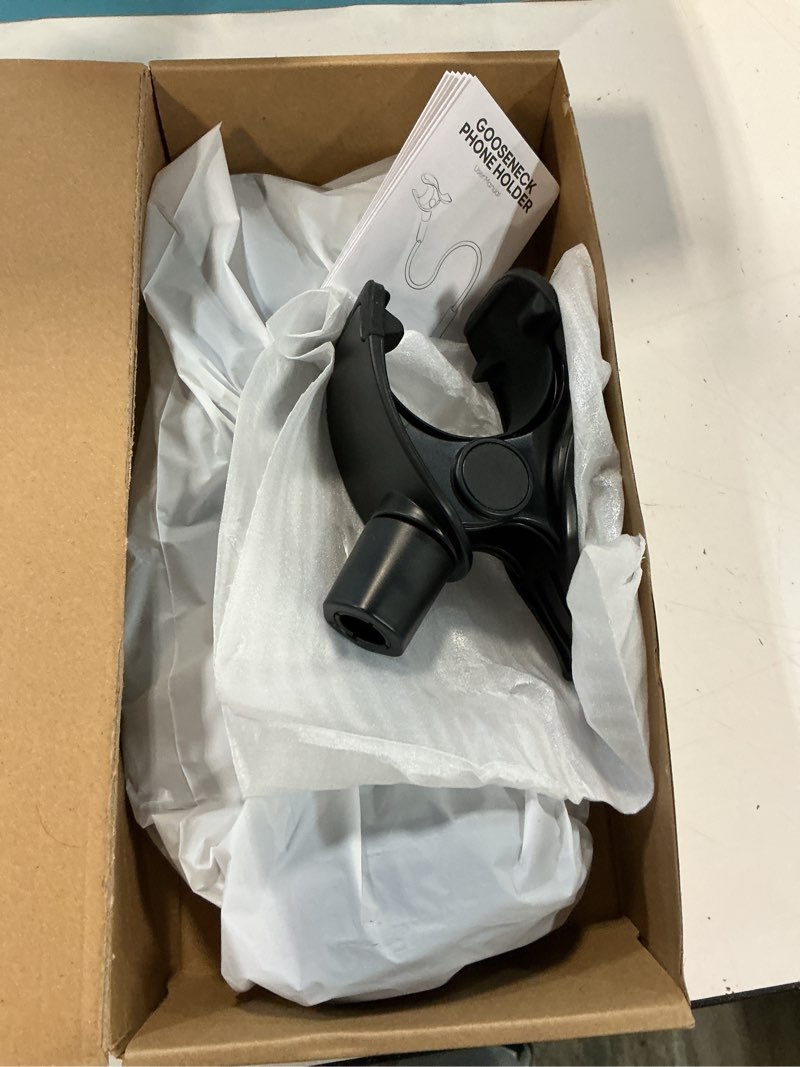 Condition photo showing Good Condition for lamicall gooseneck phone holder bed - [nylon braided] flexible arm, 38inch overall length, 360 adjustable clamp clip, overhead cell phone mount stand for bed, desk, 4-7” cellphone, gifts black