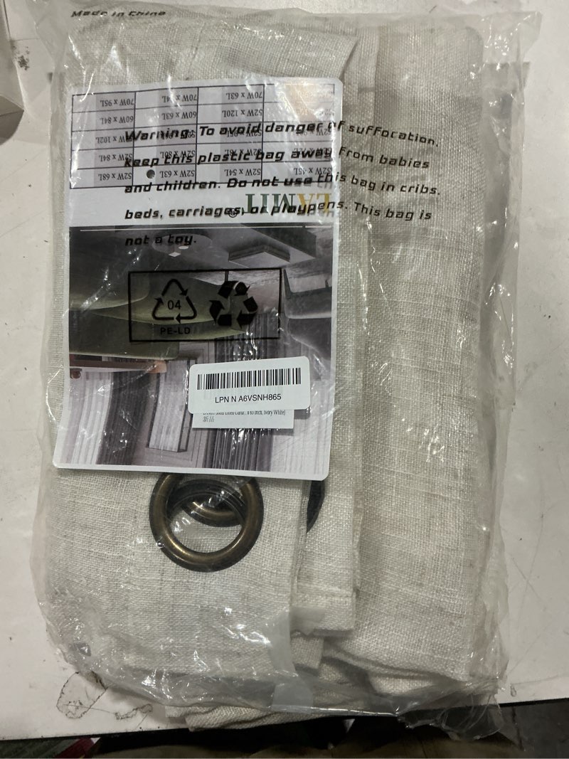 Condition photo showing Good Condition for LAMIT Sheer Linen Curtains 63 inches Long for Bedroom, Bronze Grommet Linen Drapes Light Filtering Semi Sheer Curtains for Small Window/Farmhouse, 2 Panels (52 x 63 Inch, Cream) 52"W x 63"L (Pack of 2) Cream