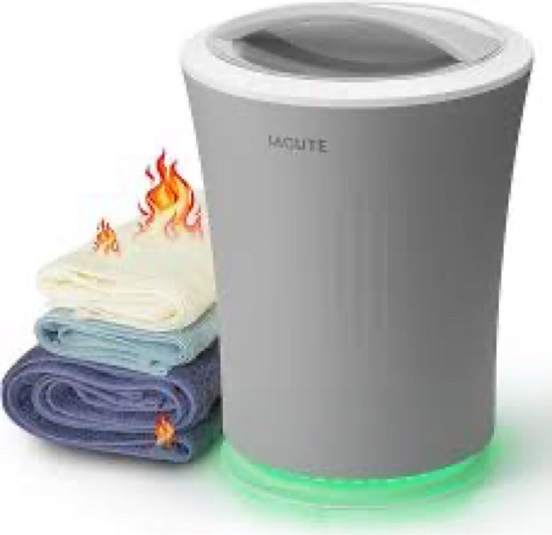 Lagute 20L Towel Warmer for Bathroom, 3-Level Timer, Warning Alarm & RGB Light, Auto Shut-Off, Heate