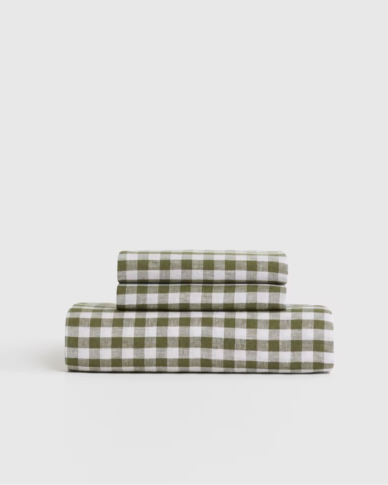 european linen fitted sheet set, full