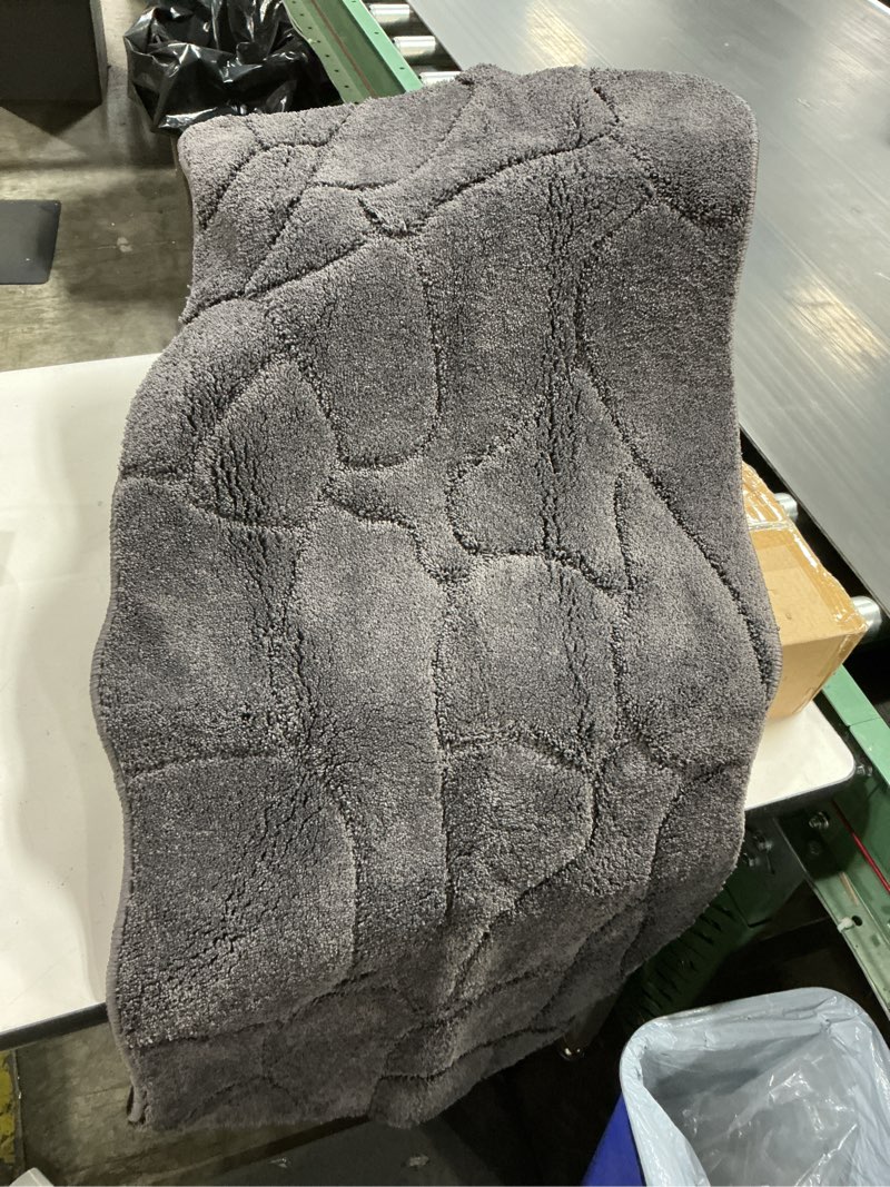Condition photo showing As Is for large dog door mat for muddy paws, 22x47 absorbent dirt trapper long door mat, non-slip washable mud mat for dogs, polyester microfiber soft pet rug mat for entryway, mud dog paws, patio (charcoal) 47.0"l x 22.0"w x 0.5"th charcoal