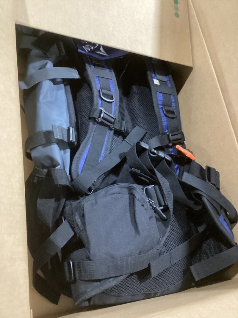 Condition photo showing Good Condition for Teton Hiker 3700 Ultralight Internal Frame High-Performance Backpack for Hiking, Camping, Travel, and Outdoor Activities; 60L, Navy 60L Navy