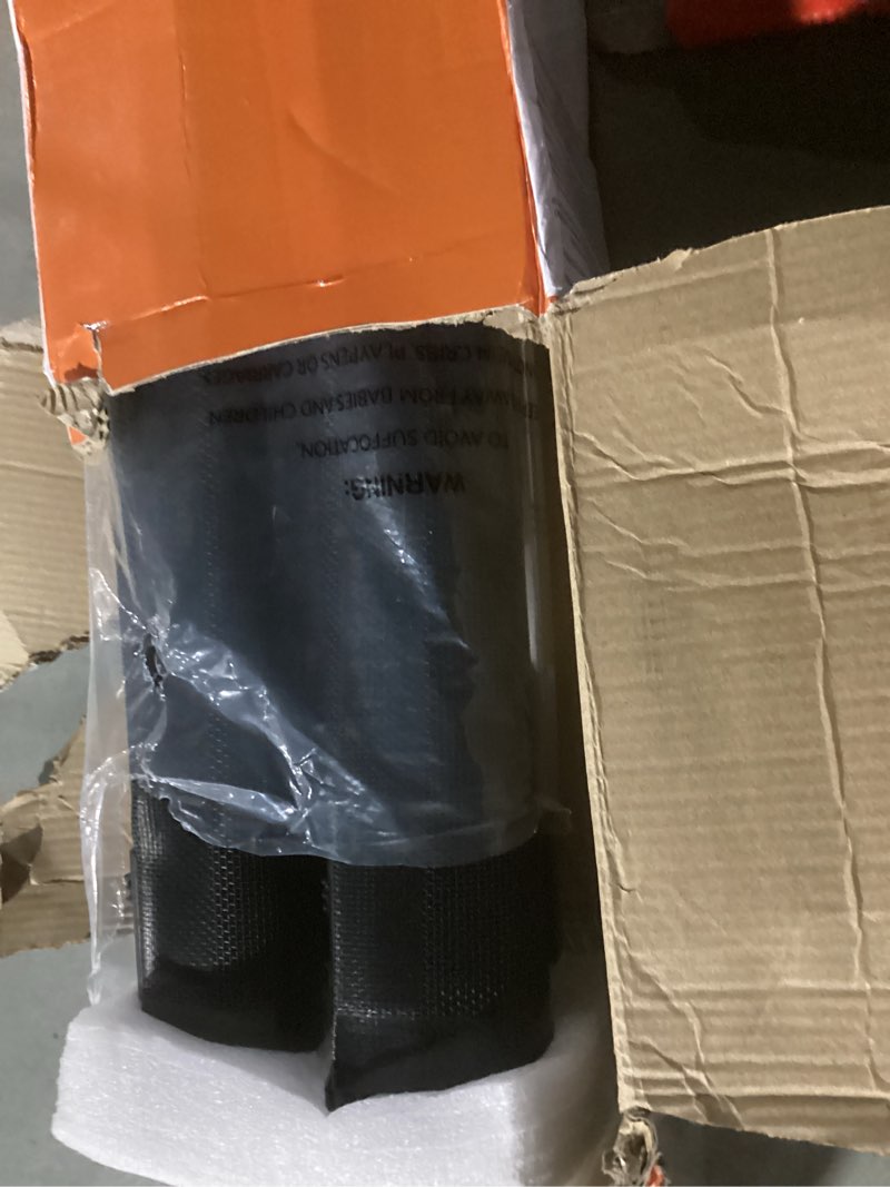 Condition photo showing As Is for (2 pack) retractable baby gate for doorways and stairs, mesh safety gate for pet, indoor & outdoor use, one-hand operation, easy installation, 33.6" tall, expands to 55" wide?black,33.6"x55") 33x55 inch(2 pack) black