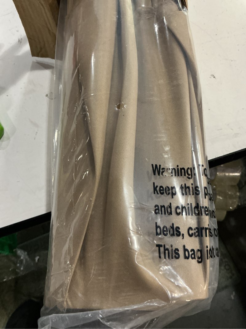 Condition photo showing New/Like New for blissun 9' outdoor patio umbrella, outdoor table umbrella, yard umbrella, market umbrella with 8 sturdy ribs, push button tilt and crank tan