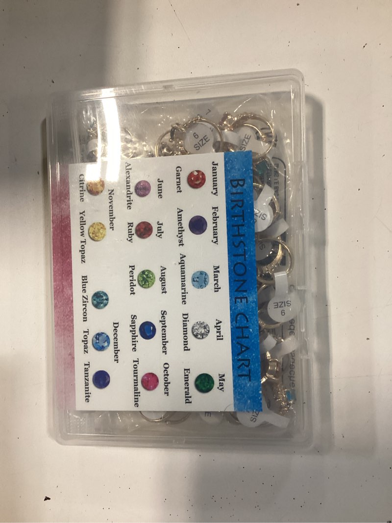 Condition photo showing New/Like New for 50pcs fashion wholesale lots,bulk rings colorful rhinestone ring for boutique resale (50pcs opp bag)