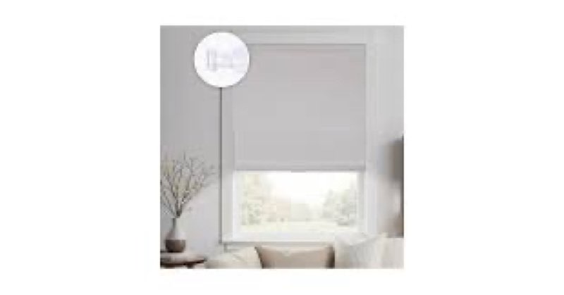 HOMEDEMO No Drill No Tools Cordless Roman Shades for Window,Room Darkening Easy Install Linen Fabric