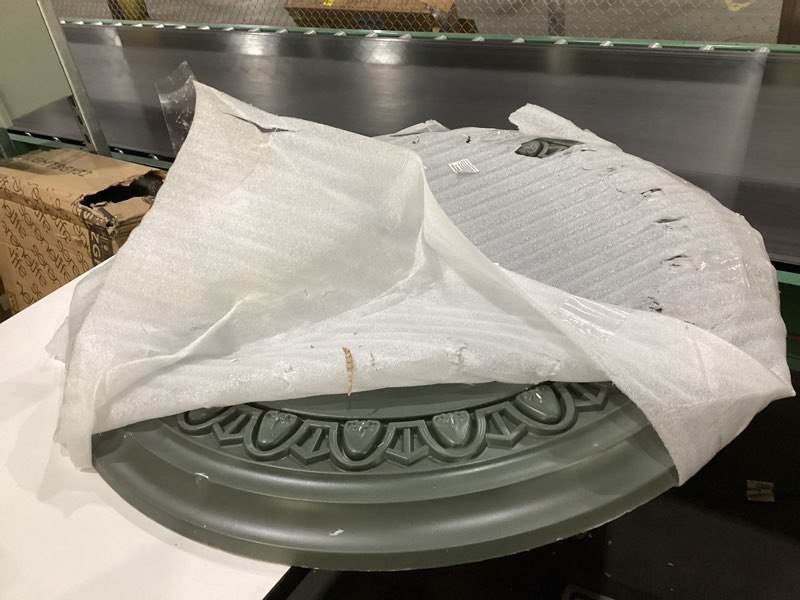 Condition photo showing Good Condition for SCUFFED Ekena Millwork CM41CAPTF 41\" x 4\" x 2-3/8\" Caputo Ceiling Medallion, Painted Turtle Hand-Painted Painted Turtle