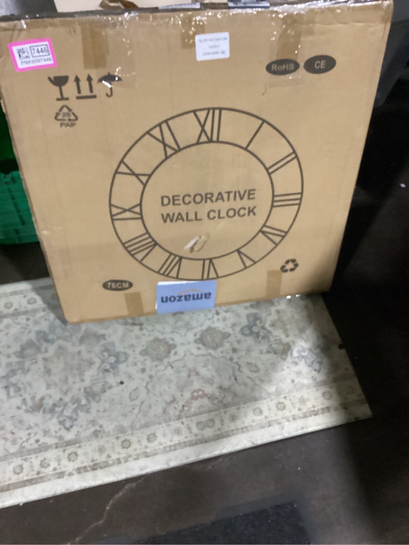 Condition photo showing New/Like New for leike large wall clocks with night light battery operated,silent non ticking,rustic modern big wood clock for living room, bedroom,kitchen,farmhouse,office,home decor-30 inch(black-arabic number) black-wood-arabic 30 inch