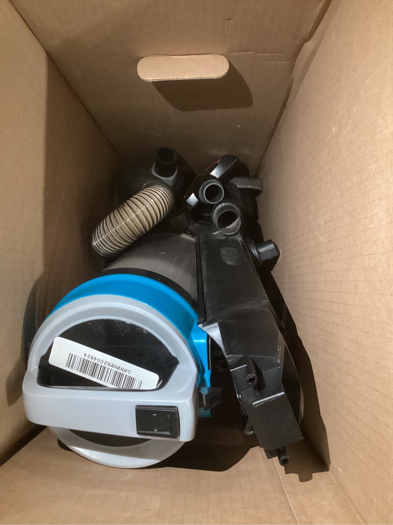 Condition photo showing As Is for bissell cleanview swivel pet upright bagless vacuum, automatic cord rewind, powerful pet hair pickup, specialized tools, large dirt tank, teal