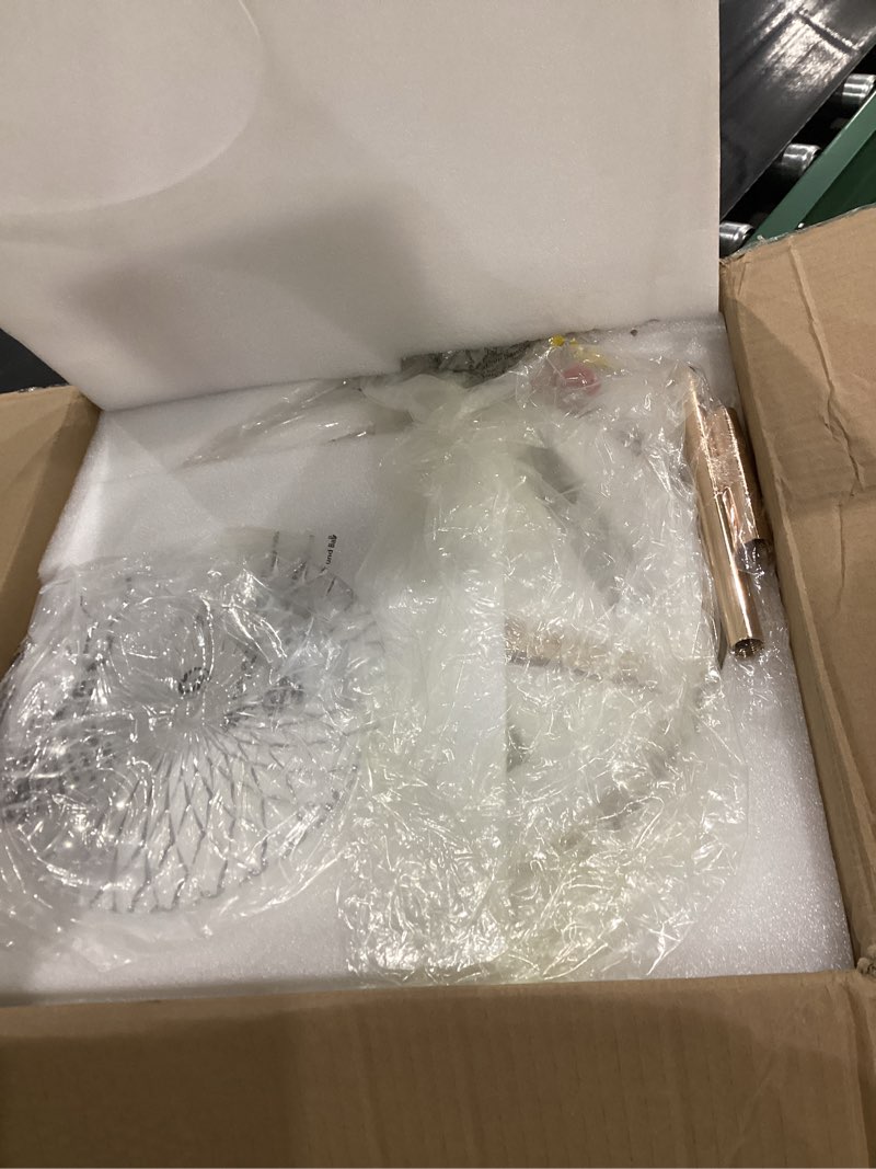 Condition photo showing New/Like New for VONLUCE Crystal Light Fixture, Modern Semi Flush Mount Ceiling Light, 15" Round 4-Light Crystal Chandelier Hallway Lighting for Kitchen Bedroom Living Room Dining Room Entryway Closet, Gold Gold 15inch