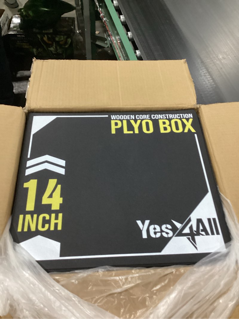 Condition photo showing New/Like New for Yes4All 3-in-1 Soft-Padded Plyo Box With Wooden Core, Non-Slip Multi-Use Cushioned Plyometric Jump Box with Vinyl Cover for Jumping, Conditioning, Strength Training 16" x 14" x 12" A. Black Version