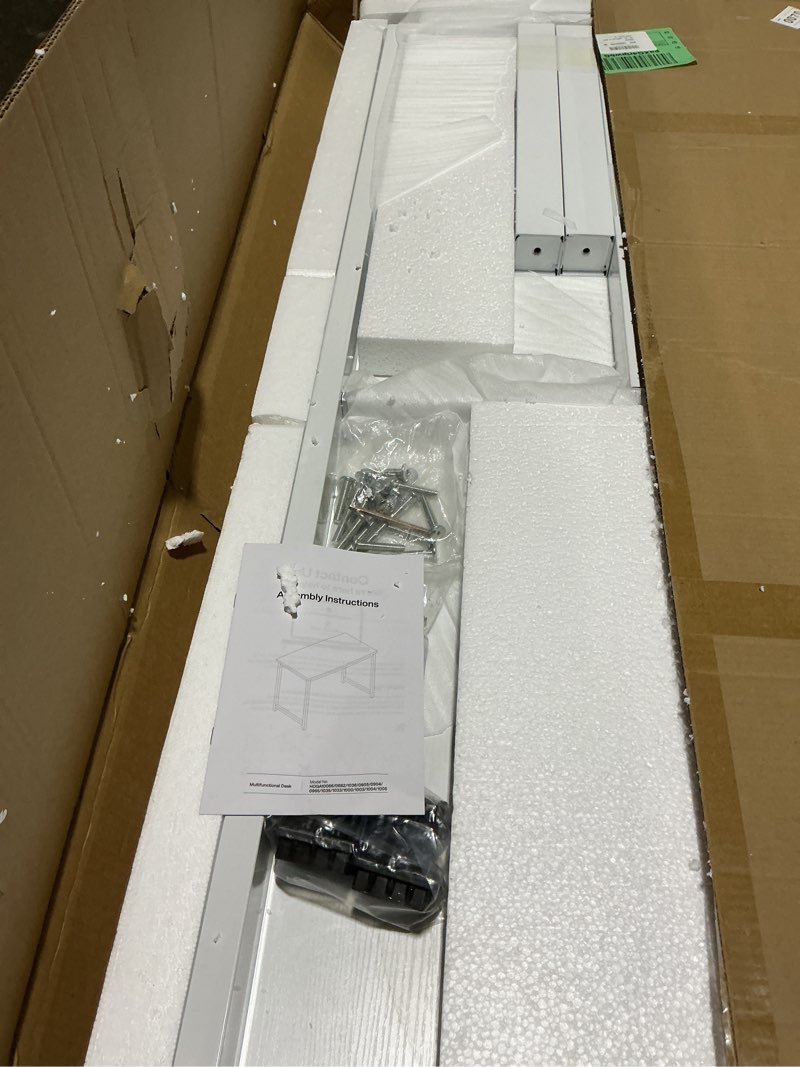 Condition photo showing Good Condition for Tribesigns Computer Desk, 55 inch Large Office Desk Computer Table Study Writing Desk for Home Office, White + White Leg