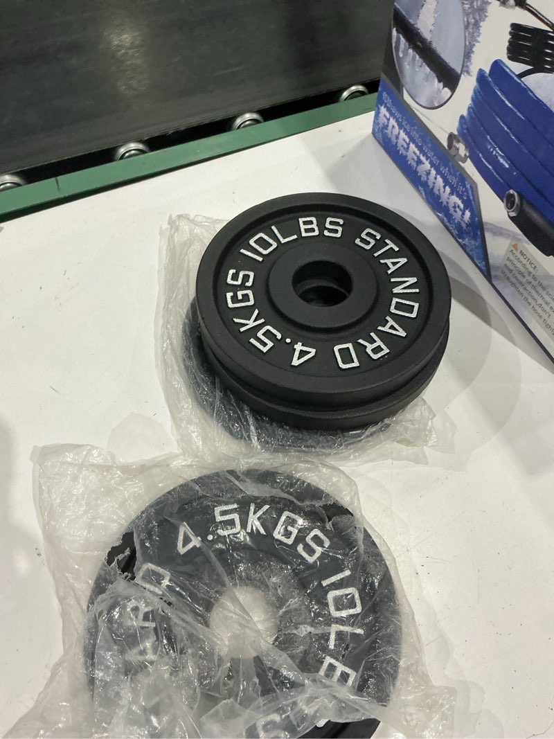 Condition photo showing Good Condition for steel olympic plates 10lb pair - olympic standard premium coated 2x 10 pound weights