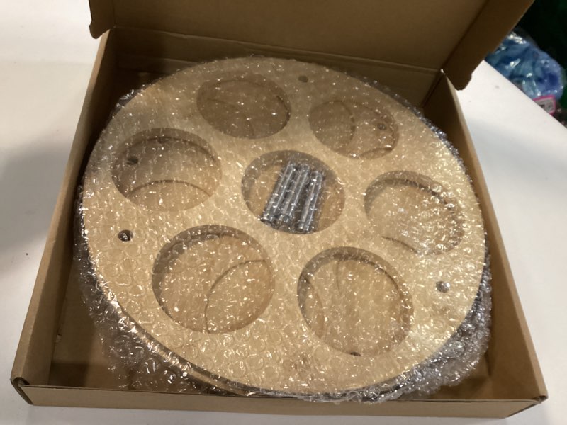 Condition photo showing New/Like New for Rotating Bamboo Cup Holder for Stanley Tumblers – 7-Cup Capacity, Fits 14/20/30/40 oz Cups – Eco-Friendly, Durable Stanley Cup Organizer Holder – Stylish Home Accessory (Style 1)