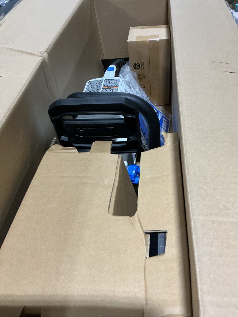 Condition photo showing As Is for hart 40v cordless brushless 14 inch chainsaw kit (1) 4.0ah lithium-ion battery