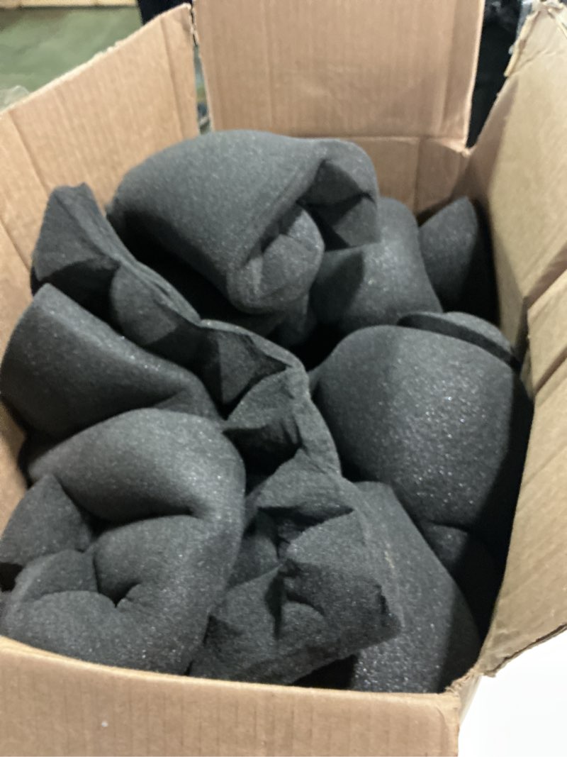 Condition photo showing As Is for Sonicism 12 Pack Pyramid Sound Proof Foam Panels with Self-Adhesive, 12" X 12" X 2" Acoustic Foam Panels of High Density, Soundproof Wall Panels Fast Expand, Sound Absorption and Decoration (Black) 2 Inch 12 Pack Self-Adhesive Black