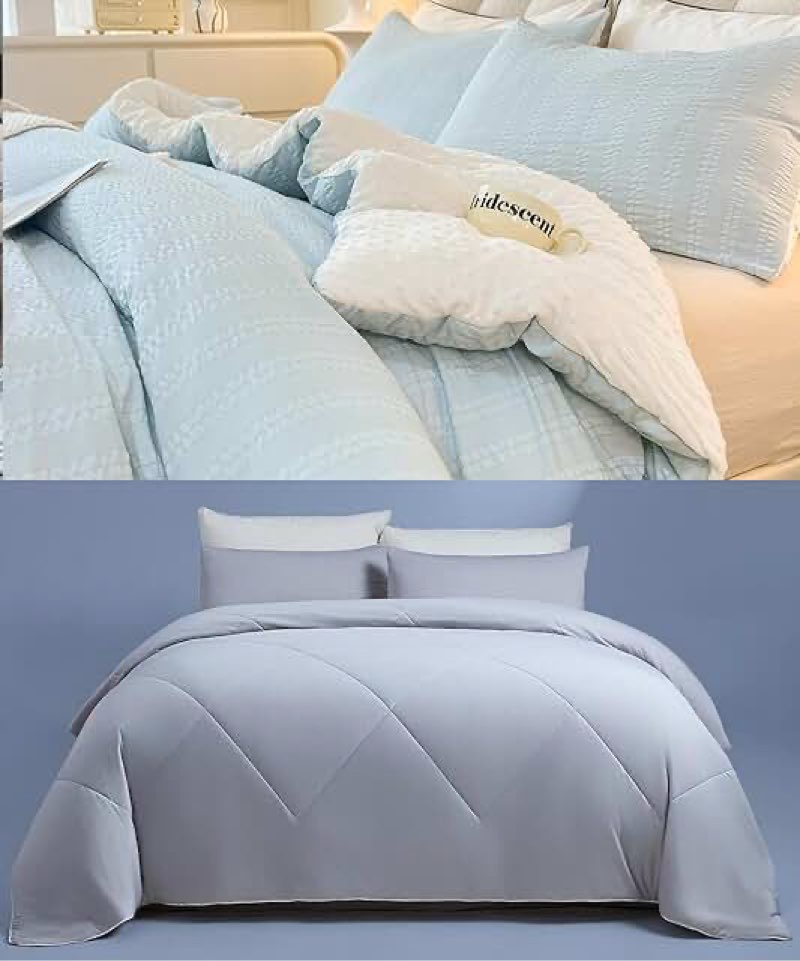 tohrisa boho comforter set queen size striped pleats bohemian seersucker bedding set all season soft