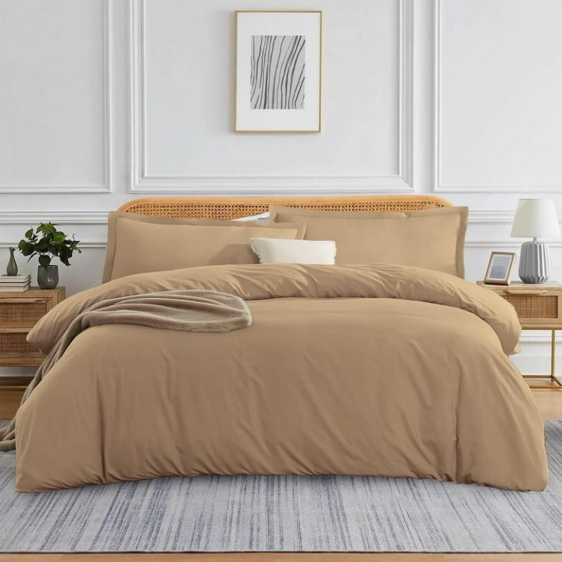 yet) Premium Pima Cotton  Duvet Cover Thread Count Luxury Bedding, California King  Taupe
