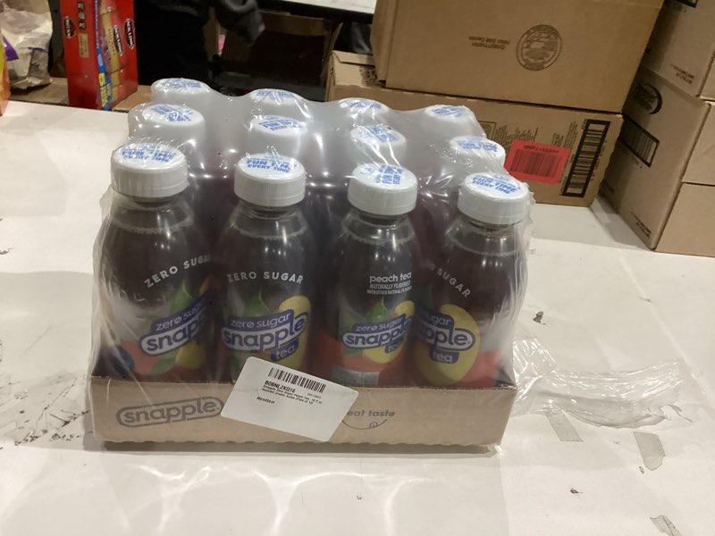 Condition photo showing New/Like New for Snapple Zero Sugar Peach Tea, 16 fl oz recycled plastic bottle (Pack of 12) Zero Sugar Peach 16 Fl Oz (Pack of 12)