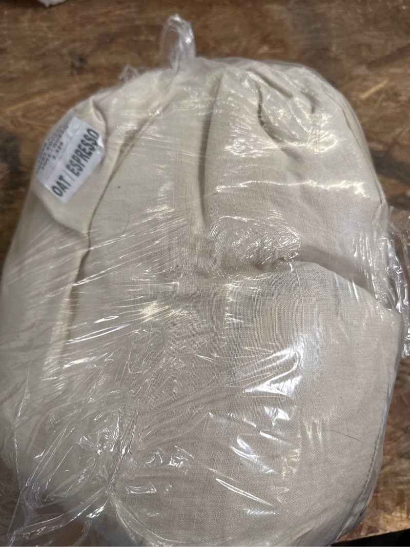 Condition photo showing Good Condition for european linen piped duvet cover set, full/queen, oat/espresso