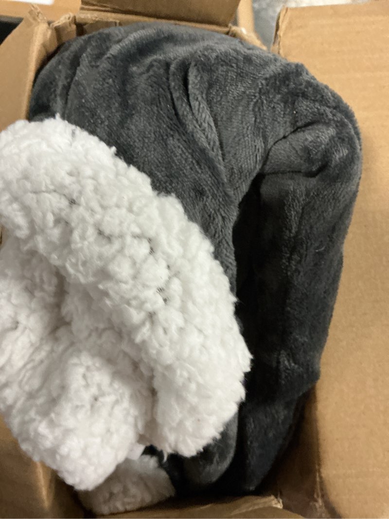 Condition photo showing Good Condition for electric heated blanket twin size 62"x84" - dual-sided with microplush & sherpa fabric, 4 heat settings & 10 hours auto off, machine washable - iron gray 01-iron gray twin(62"x84")