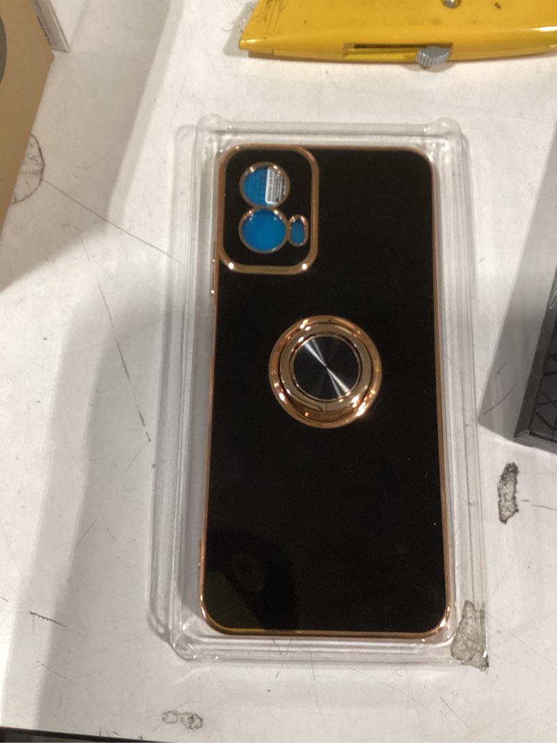 Condition photo showing Good Condition for Gritup for Motorola Moto G Power 5G 2024 Case Screen Protector, 360Rotation Ring Holder Magnetic KickstandPlating Gold Edge Soft TPU Protective CoveBlack Black Moto G Power 5G 2024