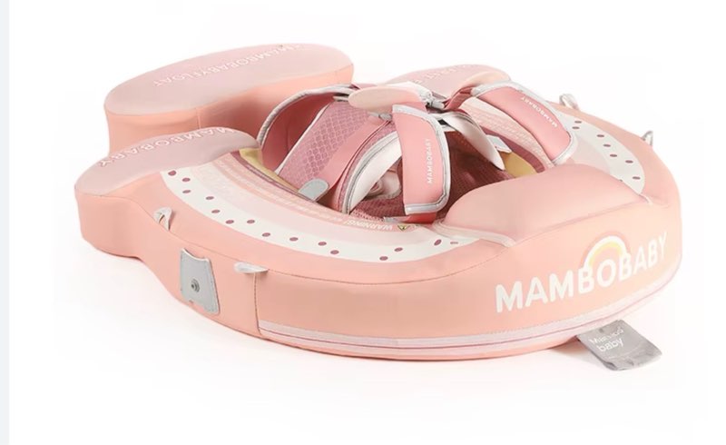 Mambobaby Float Add Tail Baby/Infant Swim Float with Canopy, Non-Inflatable Solid Upgrade Soft Waterproof Skin-Friendly Leather Material 