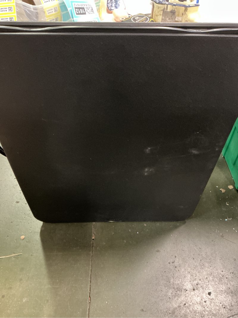 Condition photo showing As Is for COSCO 14778BLK2L Indoor Rectangle Resin Folding Banquet Table - Black - 2.6' x 8'