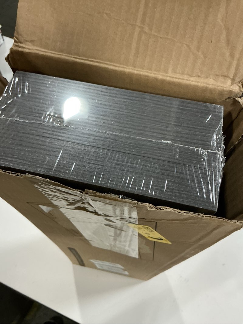 Condition photo showing New/Like New for BAYKA Grey Floating Shelves for Wall, 22.5 inches Wall Mounted Rustic Wood Shelves for Bathroom, Bedroom, Living Room, Floating Shelves for Books/Storage/Decor (Set of 3) E. Grey - Industrial Edge Style 22.5inches