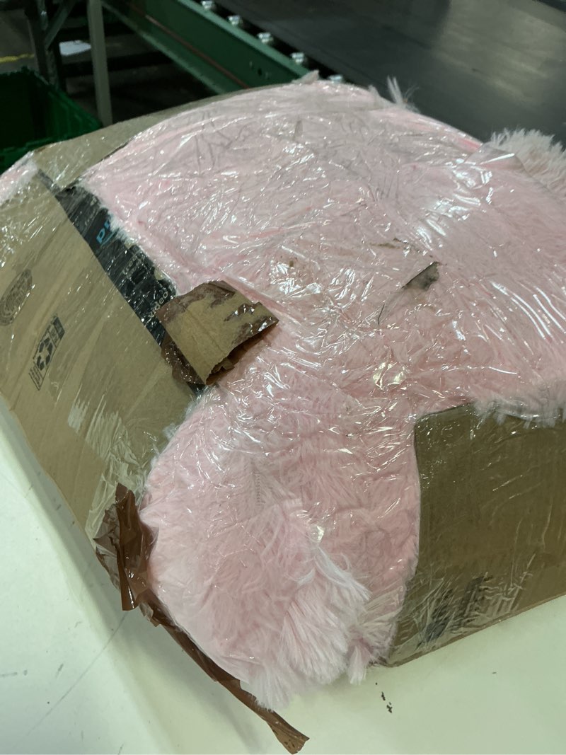Condition photo showing As Is for pink rugs for bedroom girls: 8x10 fluffy shag soft washable rug large fuzzy plush indoor carpet for living room nursery playroom kids girls boys room (pink, 8'x10') pink 8' x 10' (rectangular)