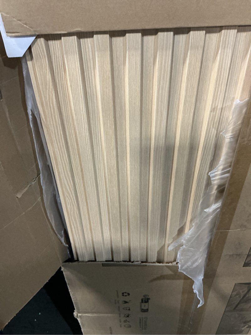 Condition photo showing Good Condition for Art3d 12-Pack Slat Design 3D Wall Panels for Interior Wall Decor, 2x4 FT PVC Decorative Drop Ceiling Tiles - Oak 24 x 48in. Oblong - Oak 12