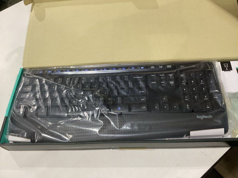 Condition photo showing As Is for incomplete key board ony d logitech mk345 wireless keyboard and mouse combo with palm rest, 2.4 ghz usb receiver, compatible with pc, laptop, black combo 1 pack