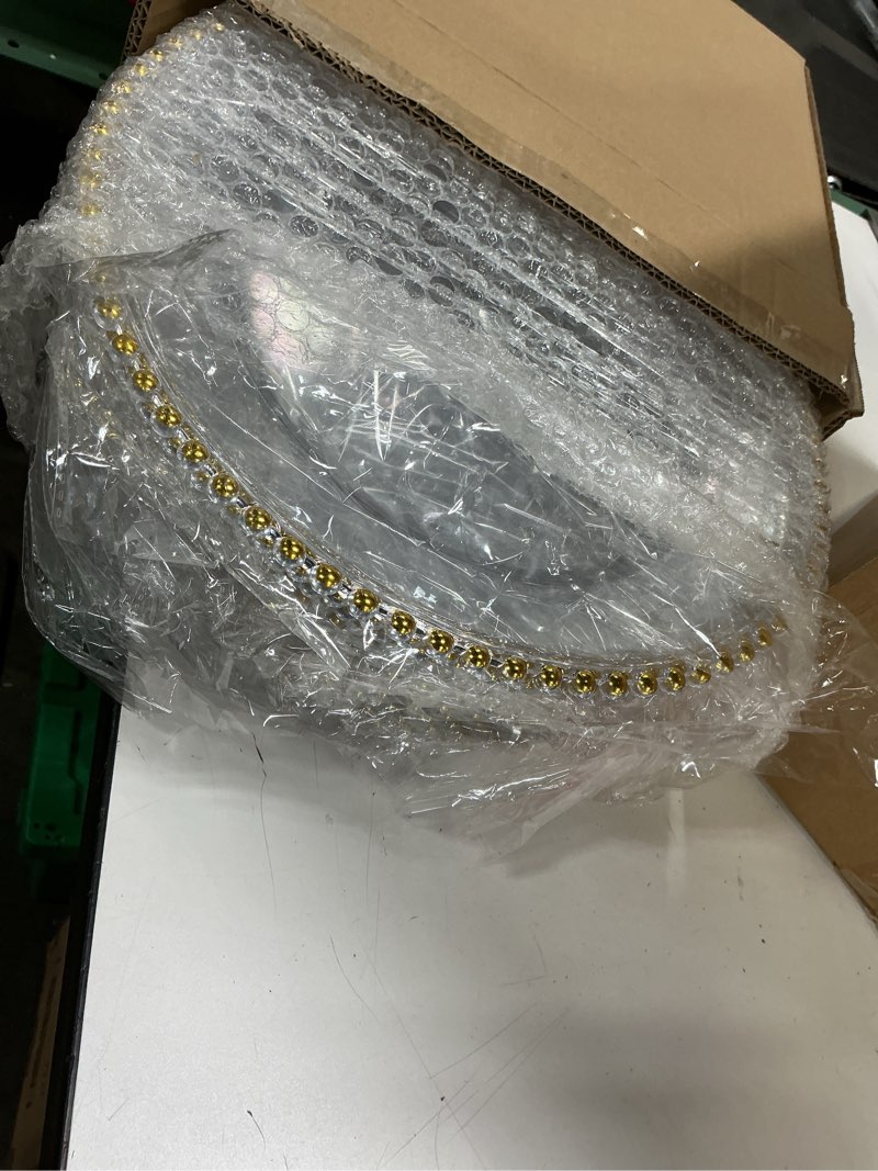 Condition photo showing Good Condition for 24 pack clear charger plates with gold beaded rim, 13 inch acrylic round plate chargers for dinner, plastic decorative for table setting, wedding, party, event (gold) gold 24 pcs