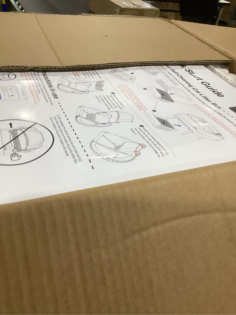 Condition photo showing As Is for Automatic Cat Litter Box Self Cleaning - App Control, Open-Design, Smart Health Monitor, Suitable for Medium Cats and Kittens, Anti-Pinch Safety, Quiet Operation, A Trusted Companion for Life - White