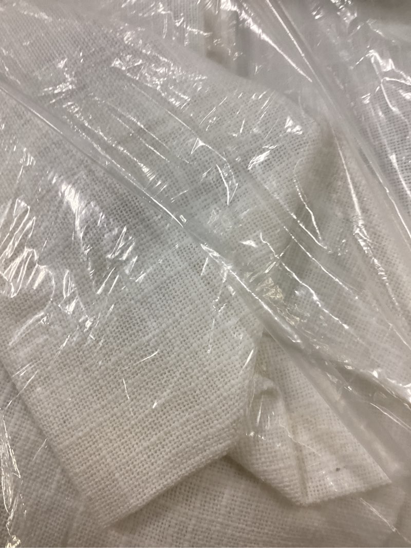 Condition photo showing Good Condition for textured cotton room darkening curtain, 48x96, white